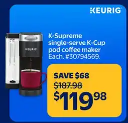 Walmart K-Supreme single-serve K-Cup pod coffee maker offer