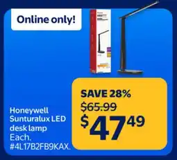 Walmart Honeywell Sunturalux LED desk lamp offer