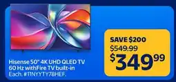 Walmart Hisense 50 4K UHD QLED TV 60 Hz with Fire TV built-in offer