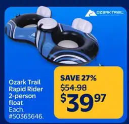 Walmart Ozark Trail Rapid Rider 2-person float offer