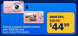 Walmart Zostuic compact digital camera with 32GB SD card offer