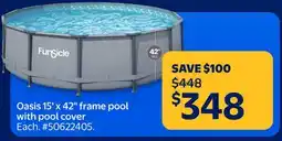 Walmart Oasis 15' x 42 frame pool with pool cover offer