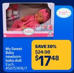 Walmart My Sweet Baby newborn baby doll offer