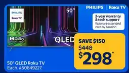 Walmart Philips 50 QLED Roku TV offer