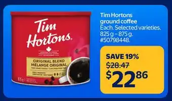 Walmart Tim Hortons ground coffee offer