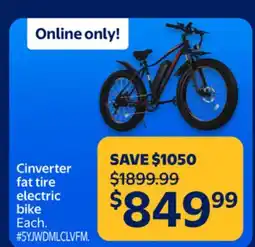 Walmart Cinverter fat tire electric bike offer