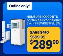 Walmart HUMSURE 10000 BTU portable air conditioner offer