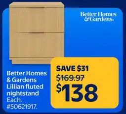 Walmart Better Homes & Gardens Lillian fluted nightstand offer
