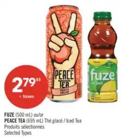 Pharmaprix FUZE (500 mL) or PEACE TEA (695 mL) Iced Tea offer