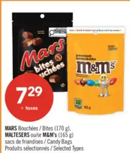 Pharmaprix MARS Bites (170 g), MALTESERS or M&M's (165 g) Candy Bags offer