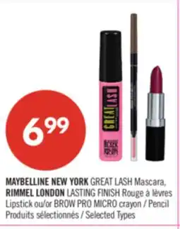 Pharmaprix MAYBELLINE NEW YORK GREAT LASH Mascara, Lipstick or BROW PRO MICRO Pencil offer