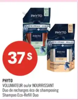 Pharmaprix PHYTO VOLUMIZING or NOURISHING Shampoo Eco-Refill Duo offer