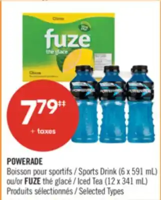 Pharmaprix POWERADE Sports Drink (6 x 591 mL) or FUZE Iced Tea (12 x 341 mL) offer