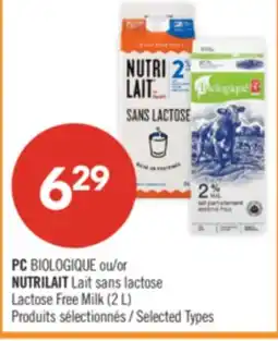 Pharmaprix PC BIOLOGIQUE or NUTRILAIT Lactose Free Milk (2 L) offer