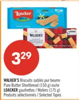 Pharmaprix WALKER'S Pure Butter Shortbread (150 g) or Wafers (175 g) offer