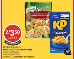 Pharmaprix LIPTON CUP-A-SOUP (4), KNORR SIDEKICKS or KRAFT DINNER offer