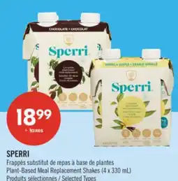 Pharmaprix SPERRI Plant-Based Meal Replacement Shakes (4 x 330 mL) offer