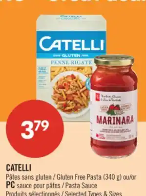 Pharmaprix CATELLI Gluten Free Pasta (340 g) or PC Pasta Sauce offer