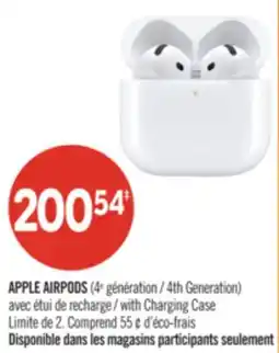 Pharmaprix APPLE AIRPODS 4th Generation with Charging Case offer