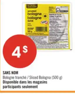 Pharmaprix NO NAME Sliced Bologna offer