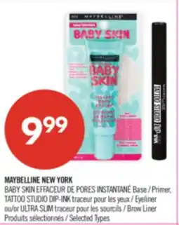 Pharmaprix MAYBELLINE NEW YORK BABY SKIN Primer, TATTOO STUDIO DIP-INK Eyeliner or ULTRA SLIM Brow Liner offer