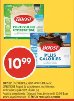 Pharmaprix BOOST PLUS CALORIES, HYPERPROTÉINÉ or Nutritional Supplement Shakes (6) offer