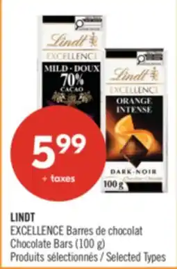 Pharmaprix LINDT EXCELLENCE Chocolate Bars offer
