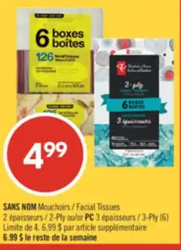 Pharmaprix NO NAME 2-Ply or PC 3-Ply Facial Tissues (6) offer