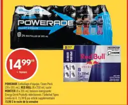 Pharmaprix POWERADE Team Pack (24 x 591 mL), RED BULL (8 x 250 mL) or MONSTER (8 x 355 mL) Energy Drink offer