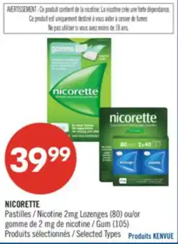 Pharmaprix NICORETTE Nicotine 2mg Lozenges (80) or Gum (105) offer
