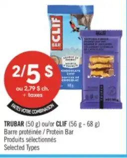 Pharmaprix TRUBAR (50 g) or CLIF (56 g - 68 g) Protein Bar offer