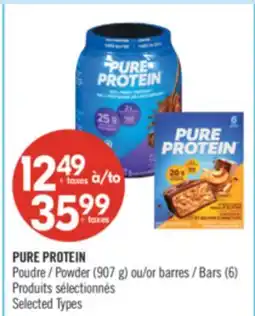 Pharmaprix PURE PROTEIN Powder (907 g) or Bars (6) offer