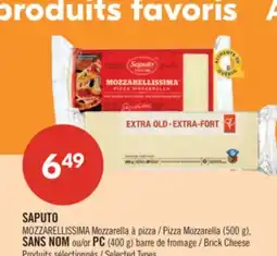 Pharmaprix SAPUTO MOZZARELLISSIMA Pizza Mozzarella (500 g), NO NAME or PC Brick Cheese (400 g) offer