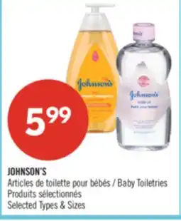 Pharmaprix JOHNSON'S Baby Toiletries offer
