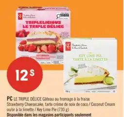 Pharmaprix PC LE TRIPLE DÉLICE Strawberry Cheesecake, Coconut Cream or Key Lime Pie (730 g) offer