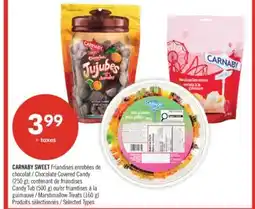 Pharmaprix CARNABY SWEET Chocolate Covered Candy (250 g), Candy Tub (500 g) or Marshmallow Treats (160 g) offer
