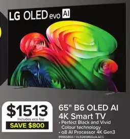 Leon's LG 65 4K Smart OLED AI B6 webOS TV - OLED65B6GUA.ACC offer