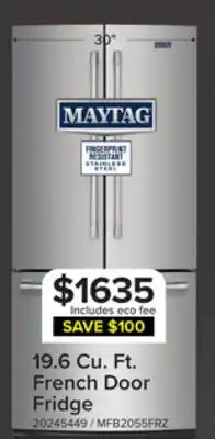 Leon's Maytag 30 19.6 Cu. Ft. Stainless Steel French Door Refrigerator - MFB2055FRZ offer