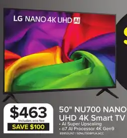 Leon's LG 50 4K Smart NANO UHD NU700 TV - 50NU700BPUA.ACC offer