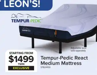 Leon's Tempur-Pedic React Medium Mattress offer