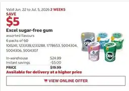 Costco Excel sugar-free gum offer