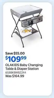Walmart OLAKIDS Baby Changing Table & Diaper Station offer