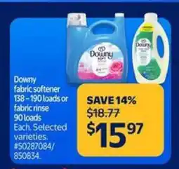 Walmart Downy Fabric Softener offer