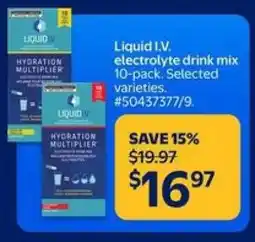 Walmart Liquid I.V. electrolyte drink mix 10-pack offer