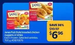 Walmart Janes Pub Style breaded chicken nuggets or strips offer
