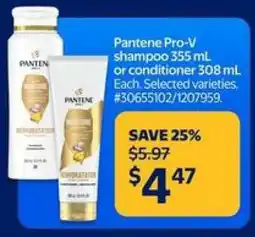 Walmart Pantene Pro-V Shampoo or Conditioner offer