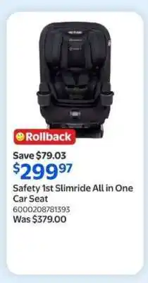 Walmart Safety 1st SlimRide all-in-one car seat offer