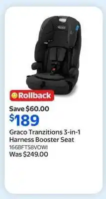 Walmart Graco Tranzitions 3-in-1 harness booster seat offer