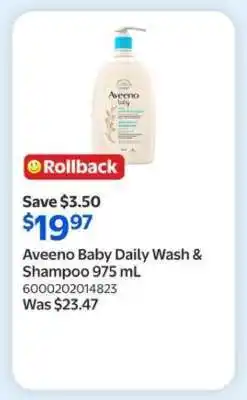 Walmart Aveeno Baby daily wash & shampoo 975 mL offer