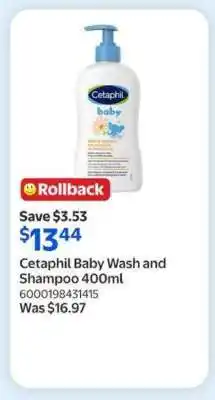 Walmart Cetaphil Baby Wash and Shampoo 400ml offer